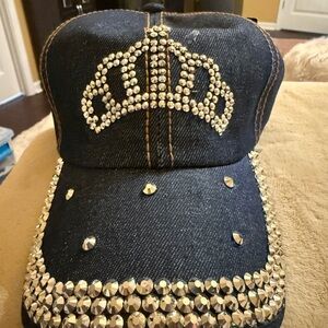 Embellished Blue and Silver Women's Hat